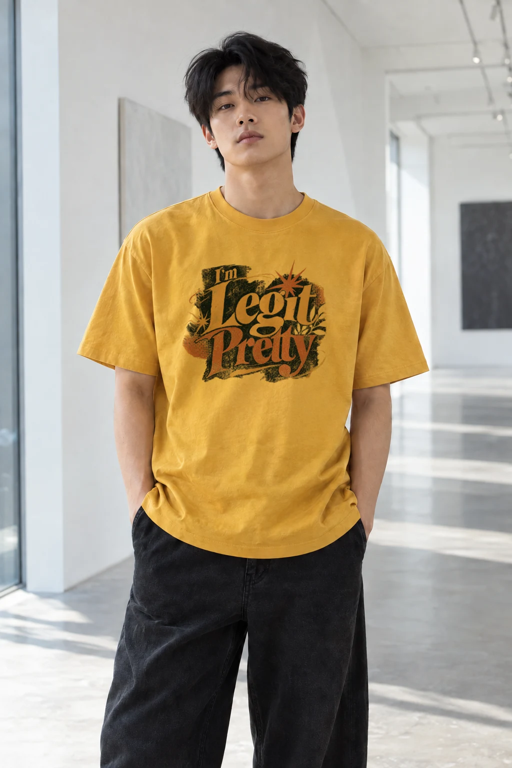 “I’m legit pretty” Heavyweight Unisex Crewneck T-shirt | Gildan 5000