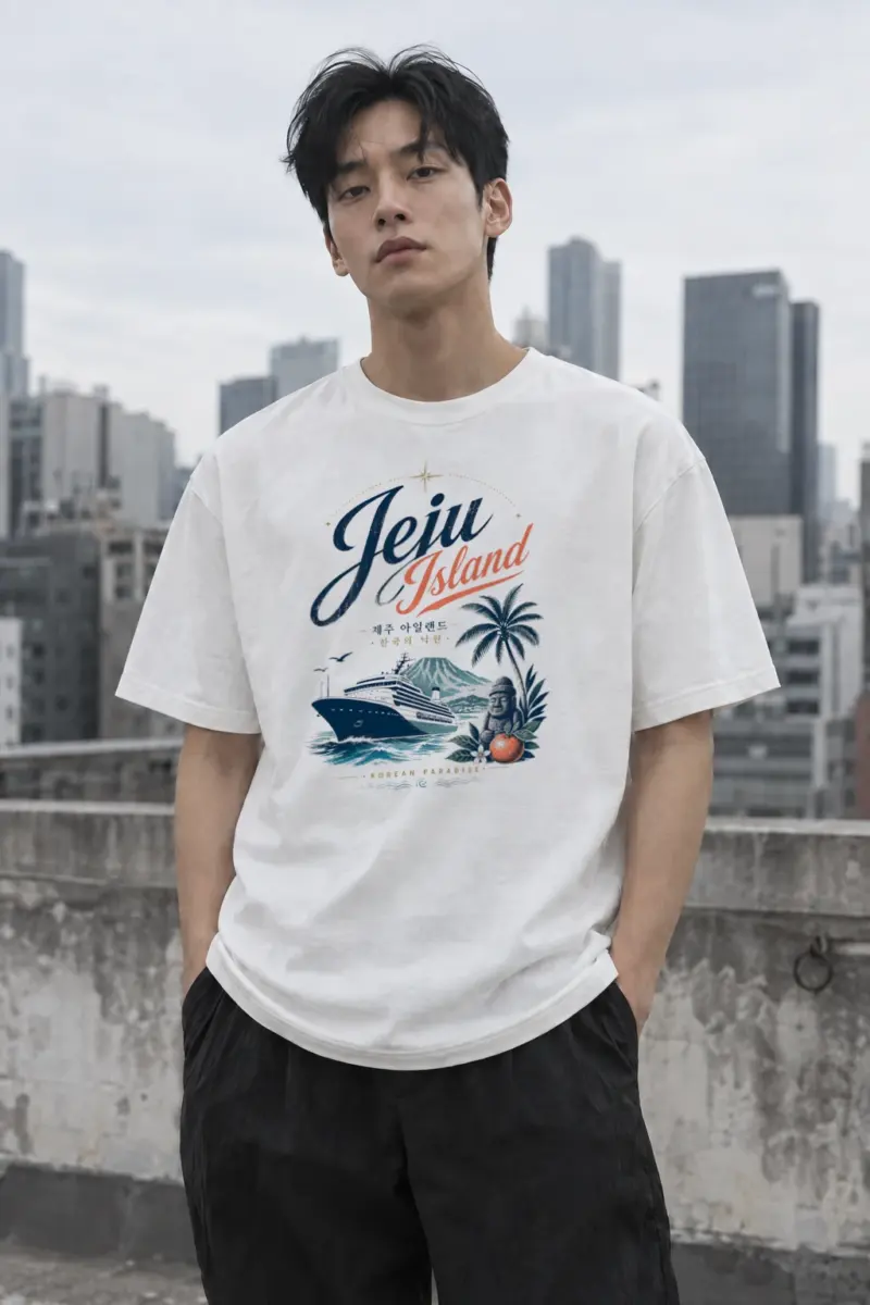 "Jeju Island" Premium Unisex Crewneck T-shirt | Bella + Canvas 3001