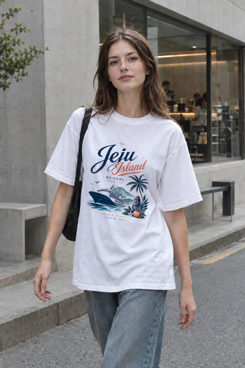 "Jeju Island" Premium Unisex Crewneck T-shirt | Bella + Canvas 3001