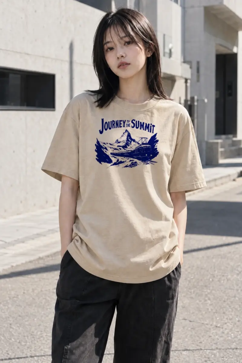 “Journey to the summit” Heavyweight Unisex Crewneck T-shirt | Gildan 5000