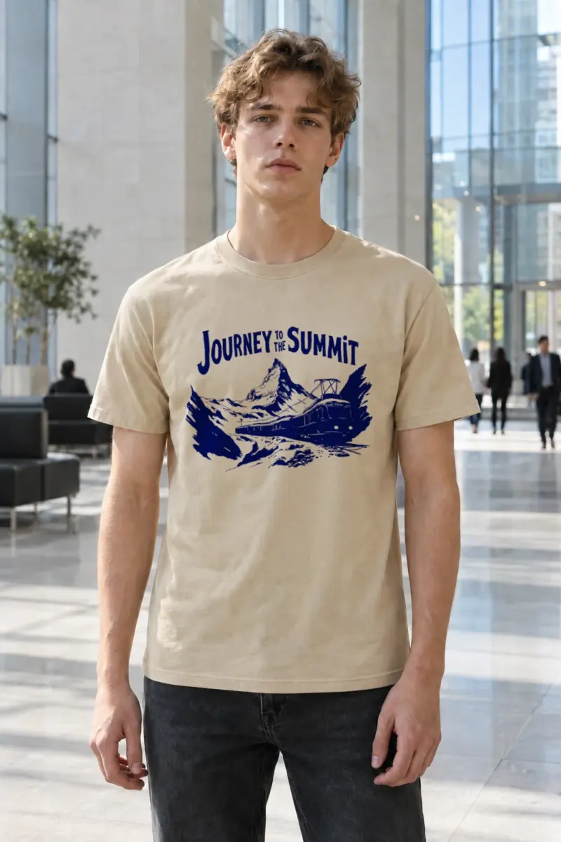 “Journey to the summit” Heavyweight Unisex Crewneck T-shirt | Gildan 5000