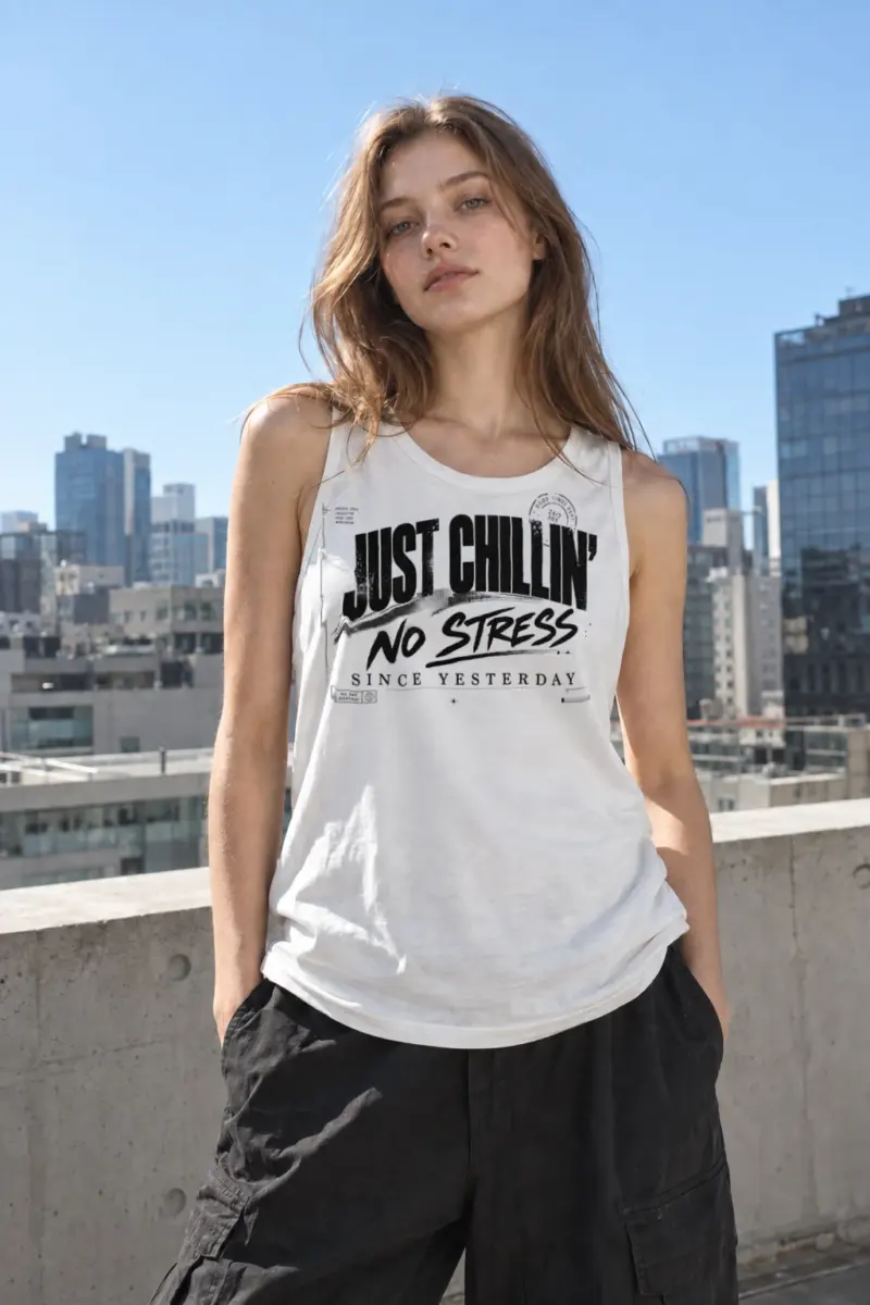 “Just chillin'” Unisex Jersey Tank | Bella + Canvas 3480