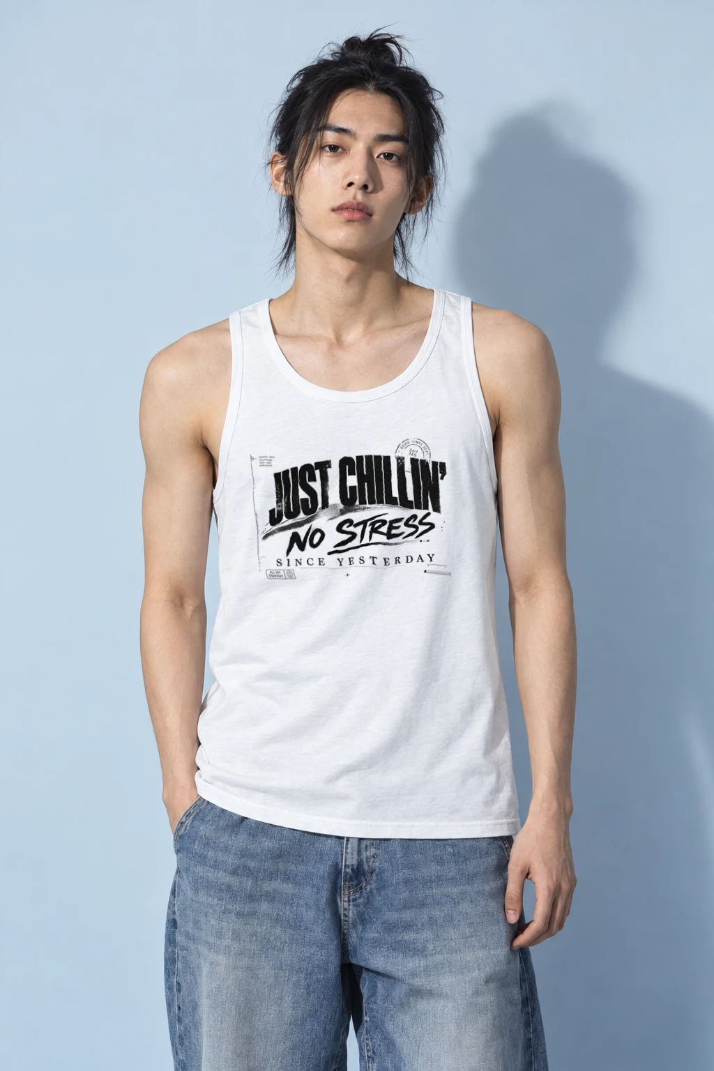 “Just chillin'” Unisex Jersey Tank | Bella + Canvas 3480