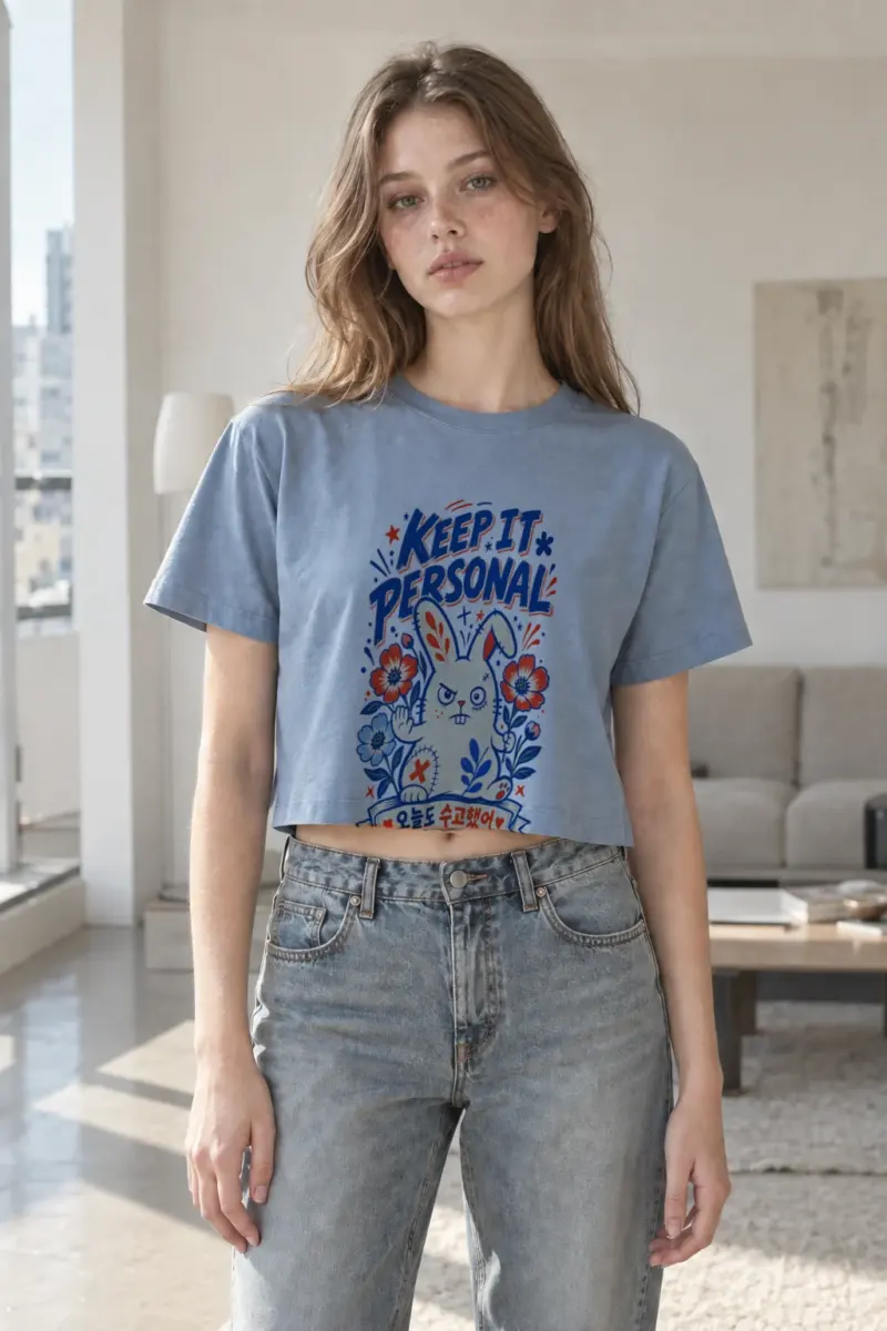 "Keep It Personal" Women's Crop Tee | Bella + Canvas 8882