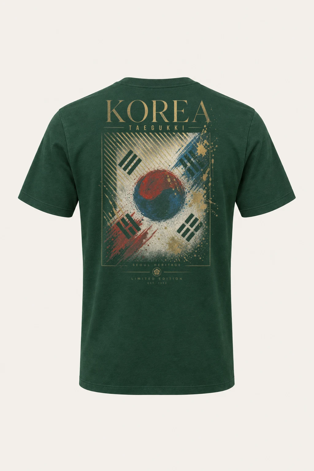 "Korea Taegukki" Heavyweight Unisex Crewneck T-shirt | Gildan® 5000