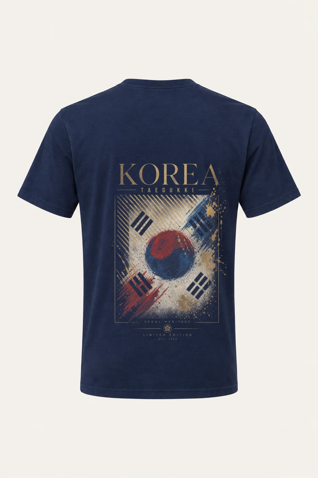 "Korea Taegukki" Heavyweight Unisex Crewneck T-shirt | Gildan® 5000