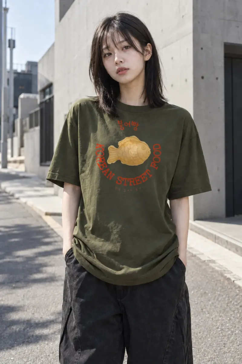 “Korean street food” Heavyweight Unisex Crewneck T-shirt | Gildan 5000