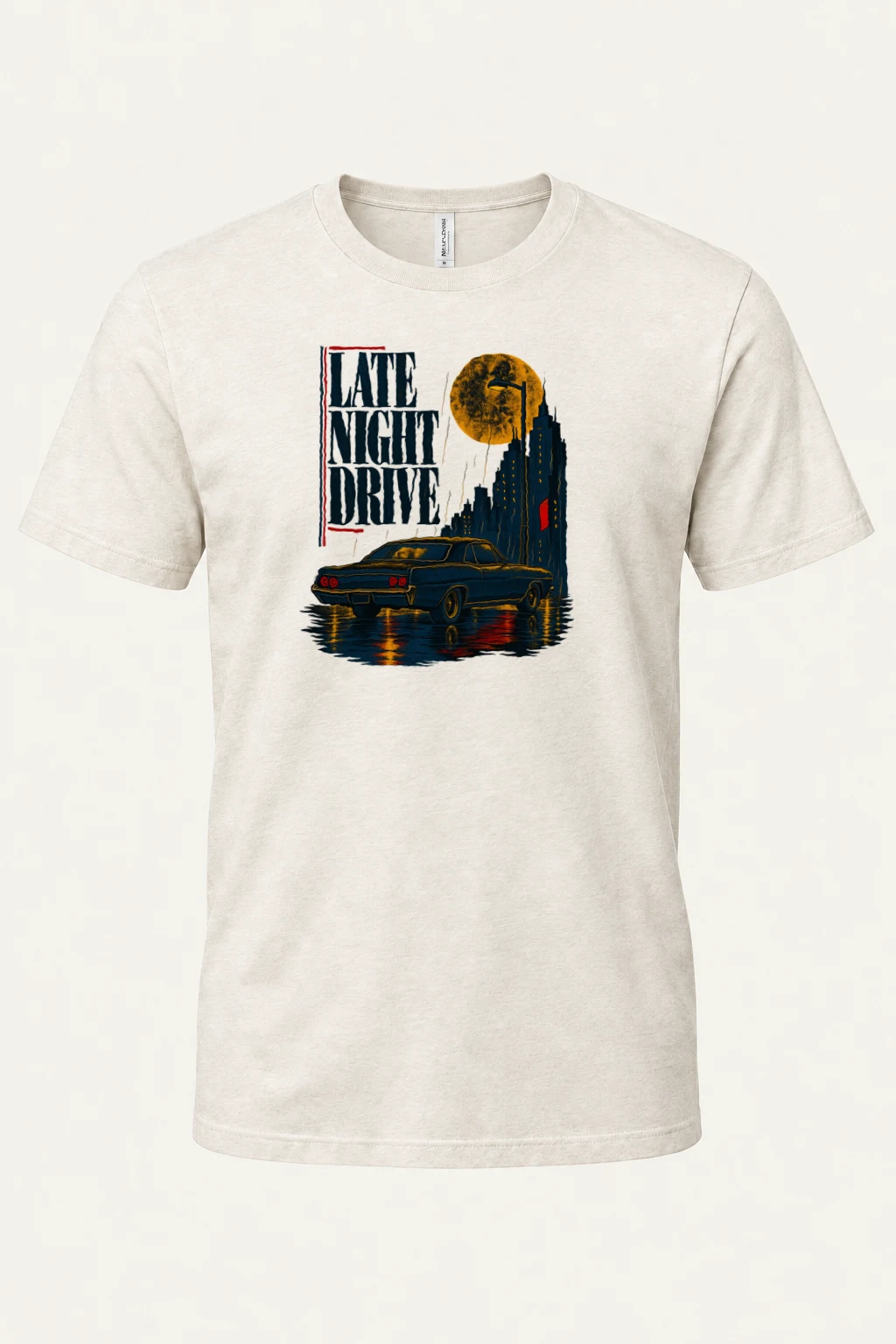 "Late Night Drive" Heavyweight Unisex Crewneck T-shirt | Gildan 5000