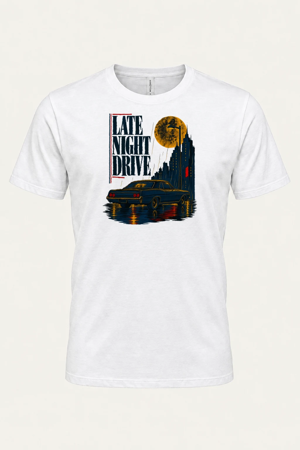 "Late Night Drive" Heavyweight Unisex Crewneck T-shirt | Gildan 5000