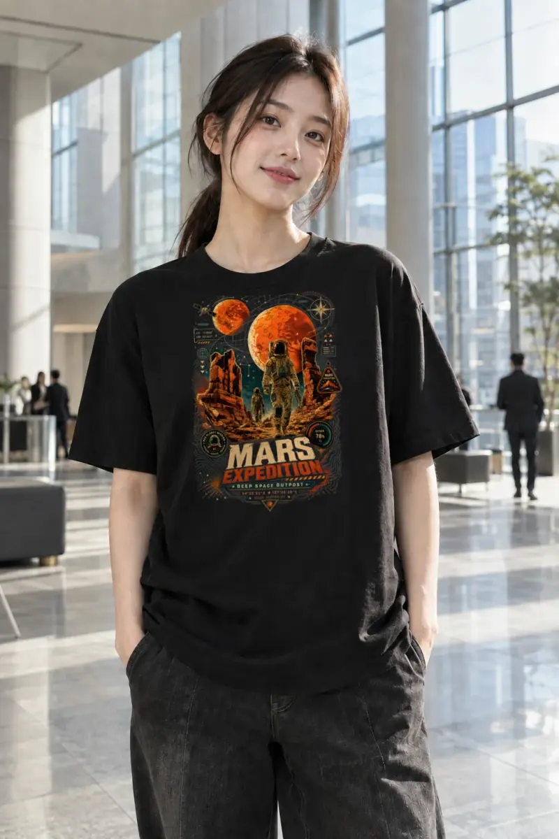 “Mars Expedition” Heavyweight Unisex Crewneck T-shirt | Gildan 5000