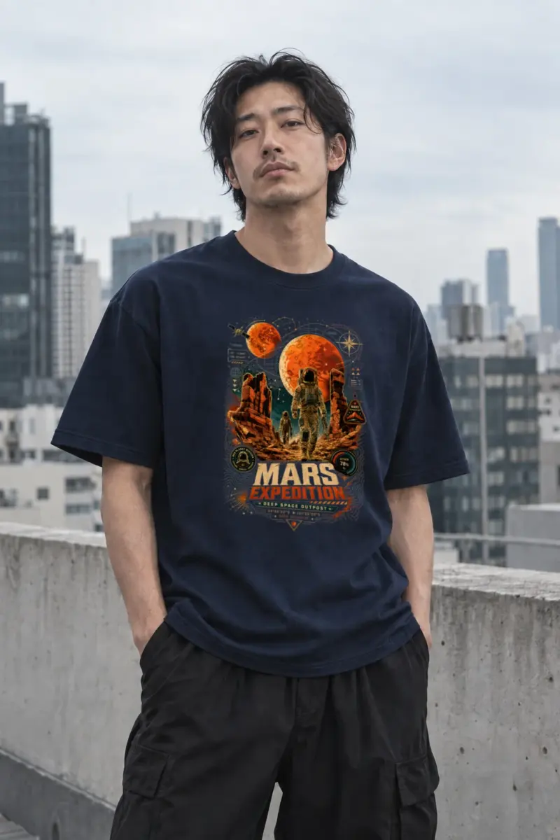 "Mars Expedition" Heavyweight Unisex Crewneck T-shirt | Gildan® 5000