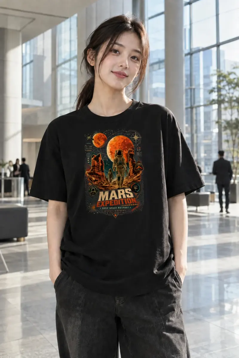 “Mars Expedition” Heavyweight Unisex Crewneck T-shirt | Gildan 5000