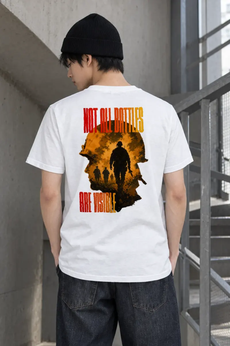 "Not all battles are visible" Heavyweight Unisex Crewneck T-shirt