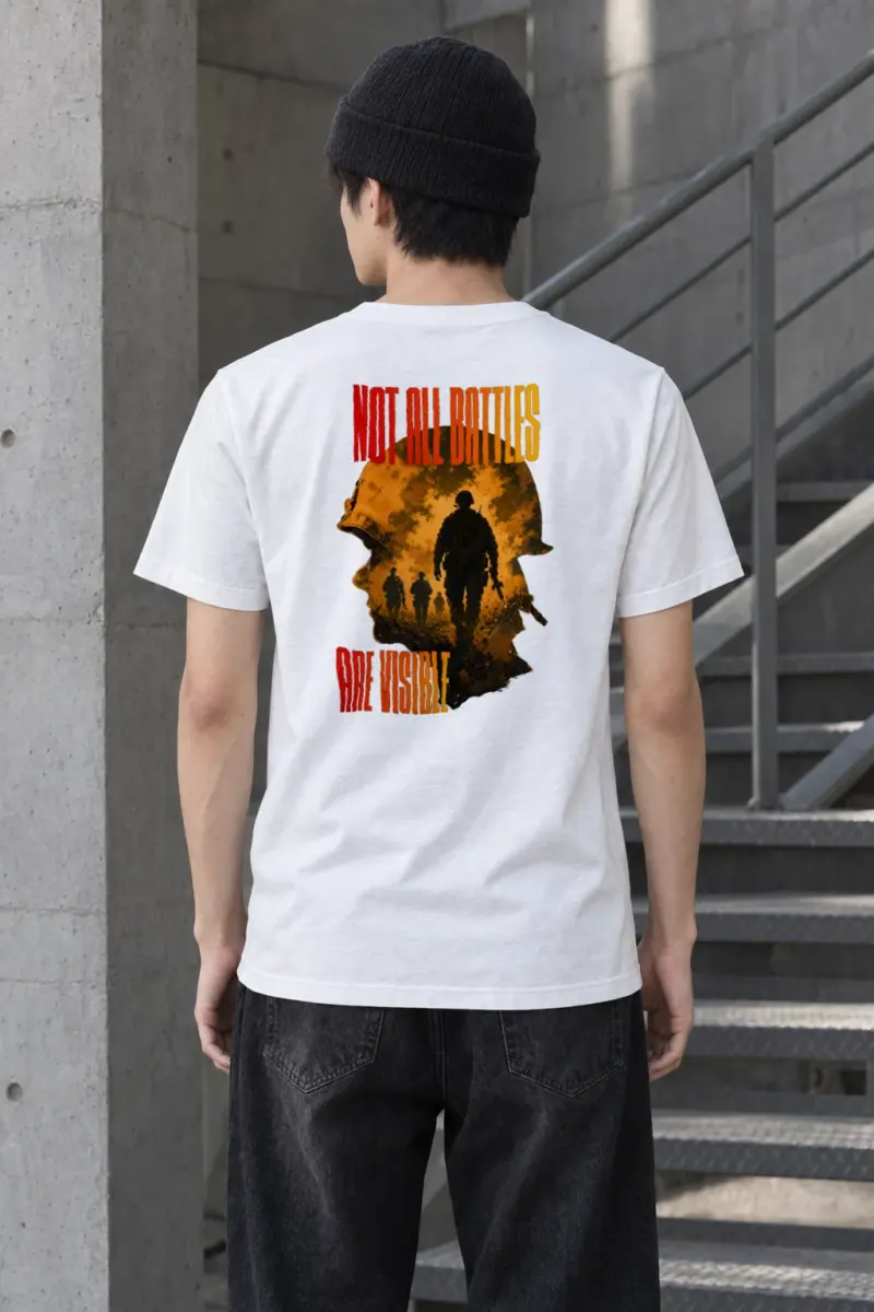 "Not all battles are visible" Heavyweight Unisex Crewneck T-shirt