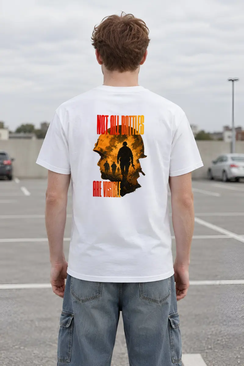 "Not all battles are visible" Heavyweight Unisex Crewneck T-shirt