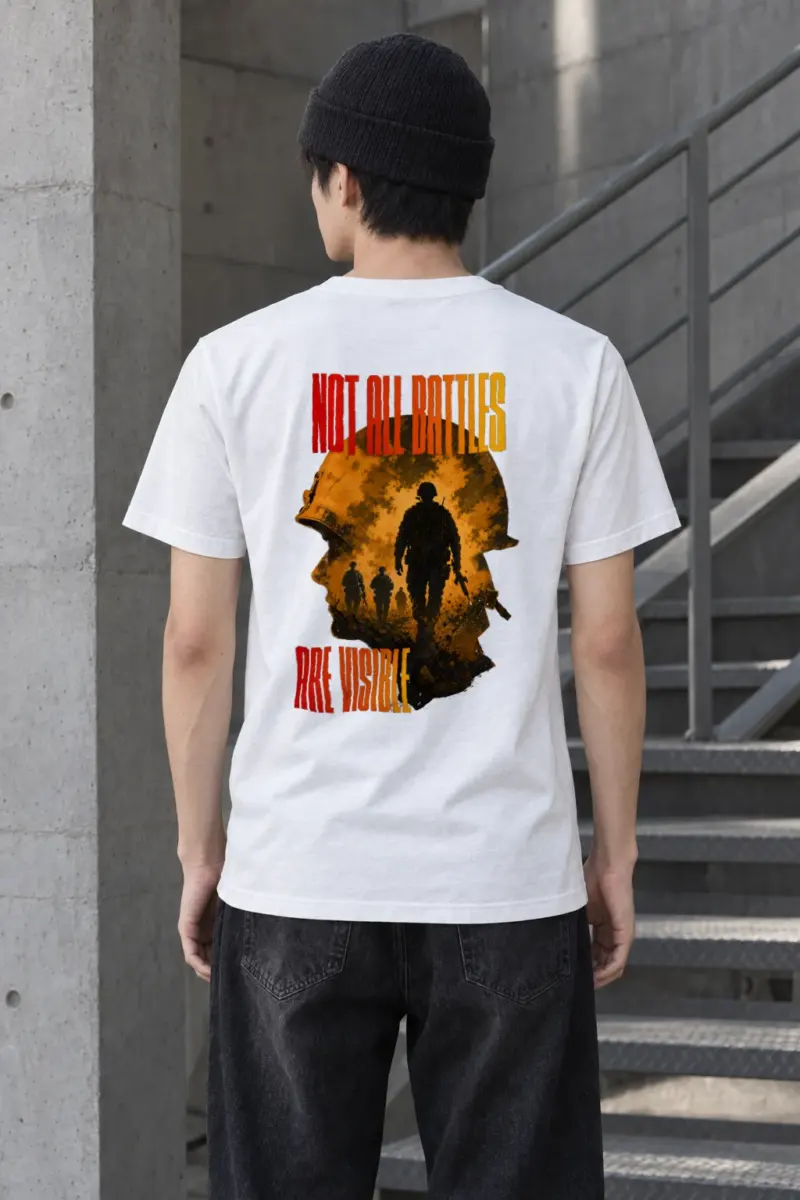 "Not all battles are visible" Heavyweight Unisex Crewneck T-shirt