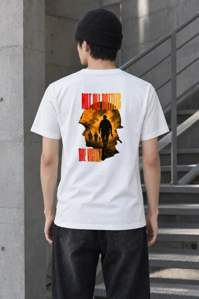 "Not all battles are visible" Heavyweight Unisex Crewneck T-shirt