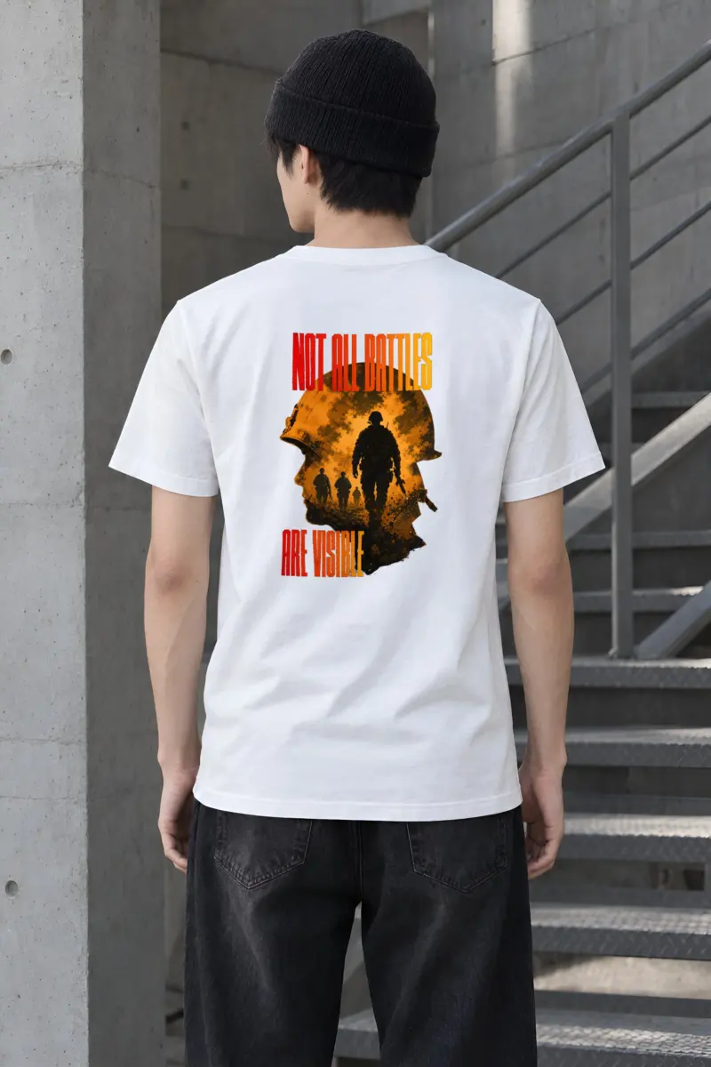 "Not all battles are visible" Heavyweight Unisex Crewneck T-shirt