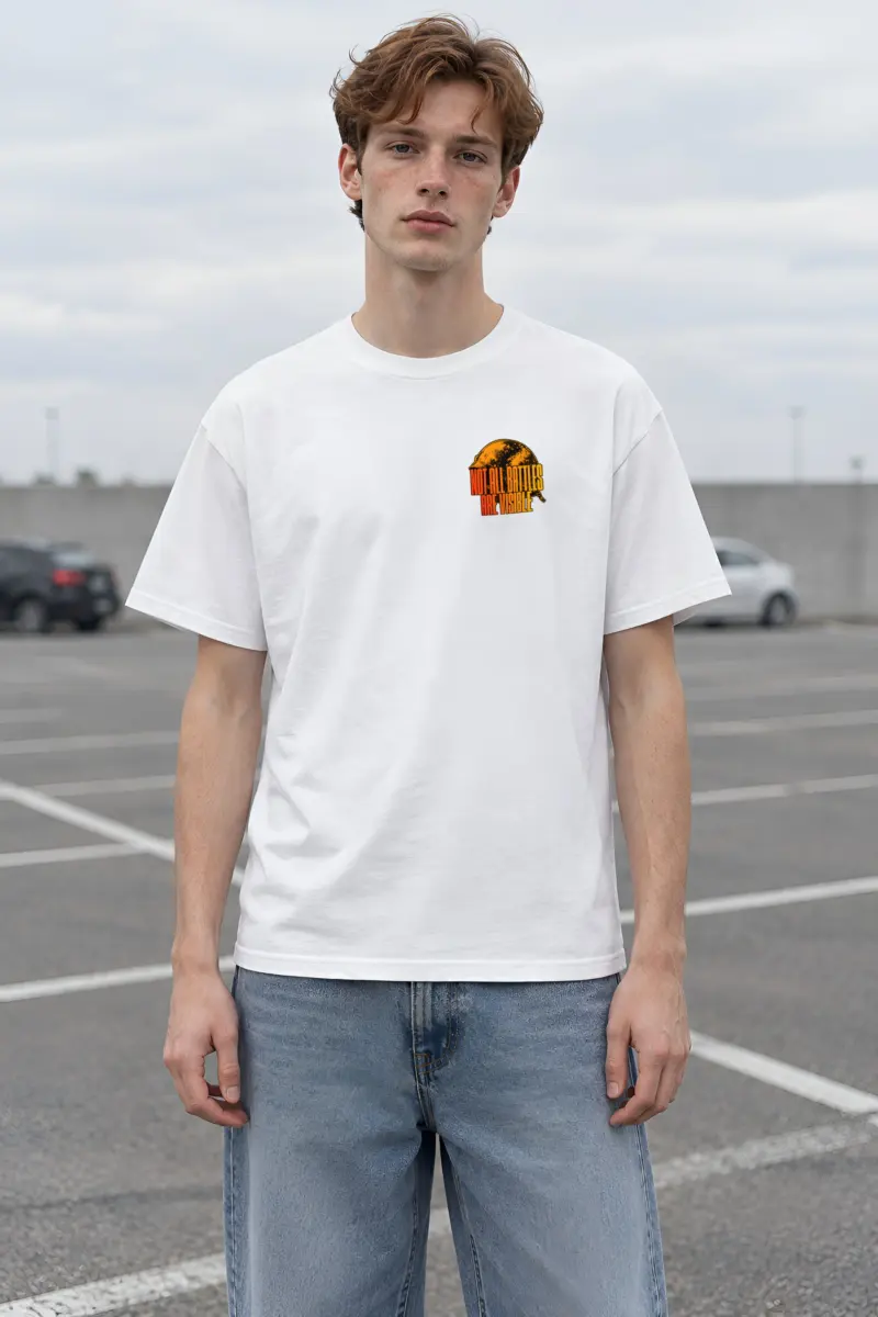 "Not all battles are visible" Heavyweight Unisex Crewneck T-shirt