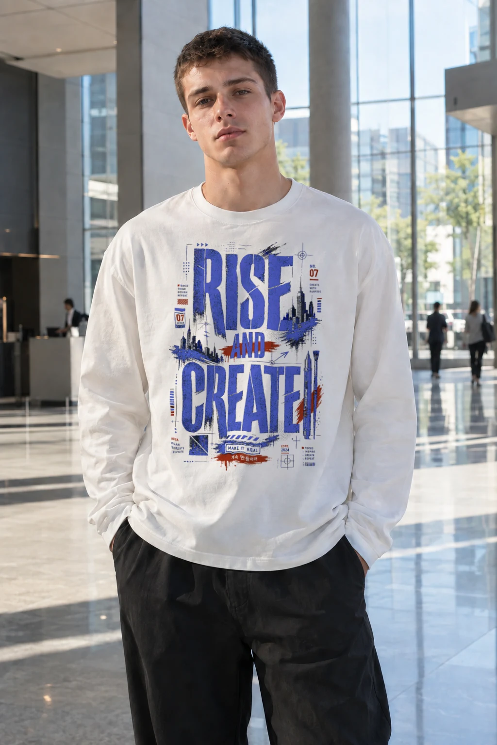 “Rise and Create” Unisex Longsleeve T-shirt | Gildan 2400