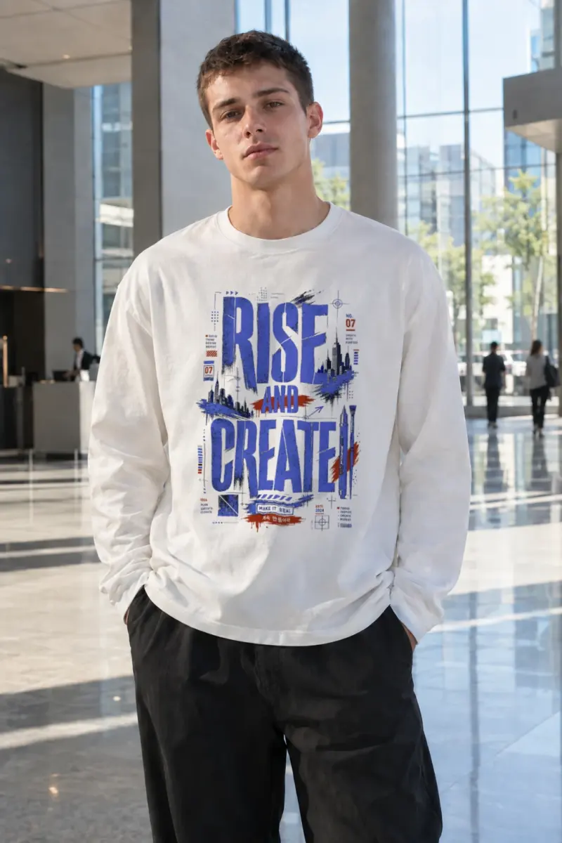 “Rise and Create” Unisex Longsleeve T-shirt | Gildan 2400