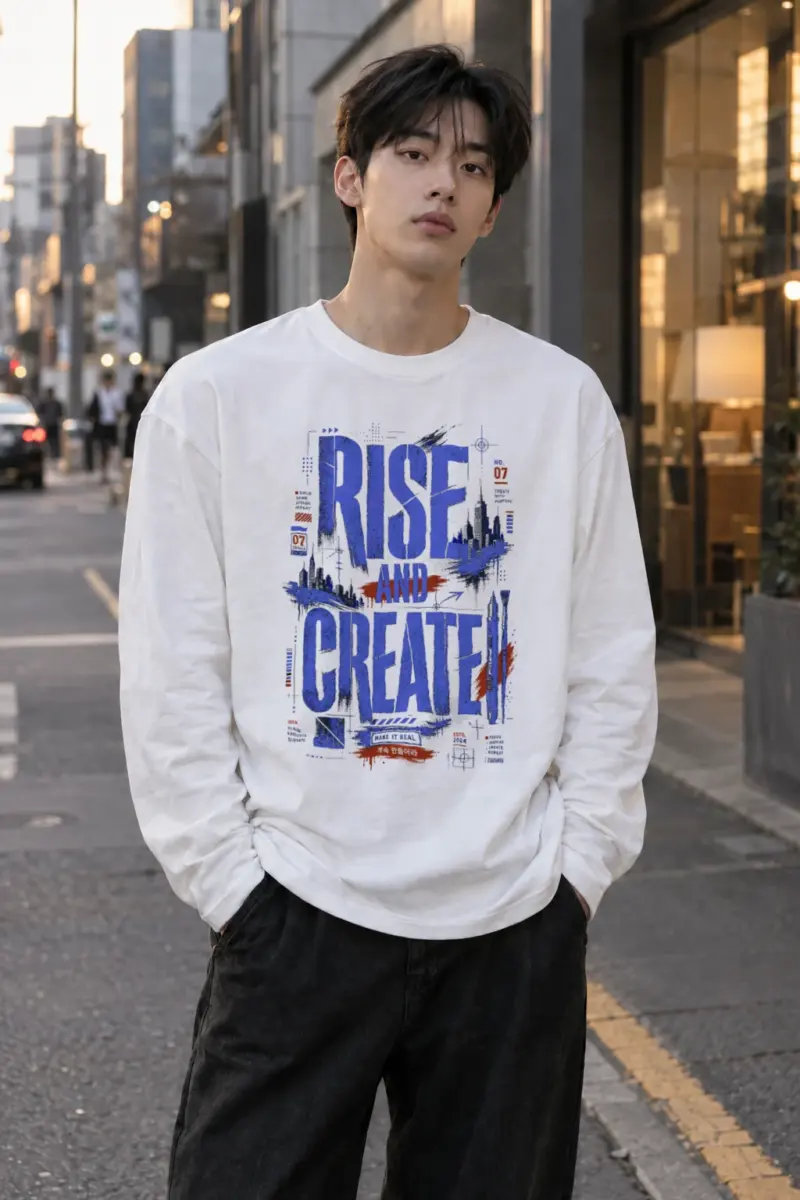 “Rise and Create” Unisex Longsleeve T-shirt | Gildan 2400