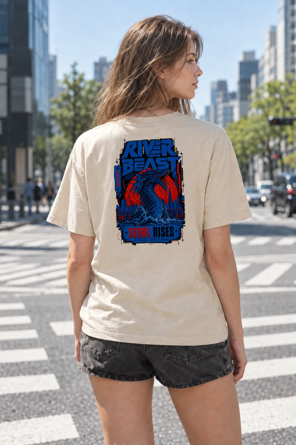 "River Beast" Heavyweight Unisex Crewneck T-shirt | Gildan 5000