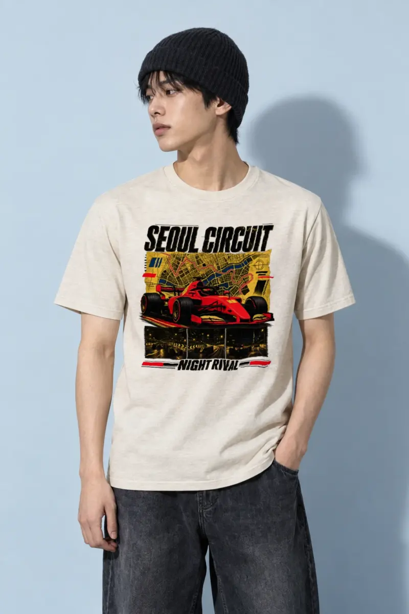 "Seoul Circuit Night Rival" Heavyweight Unisex Crewneck T-shirt