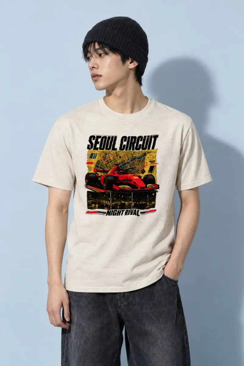 "Seoul Circuit Night Rival" Heavyweight Unisex Crewneck T-shirt