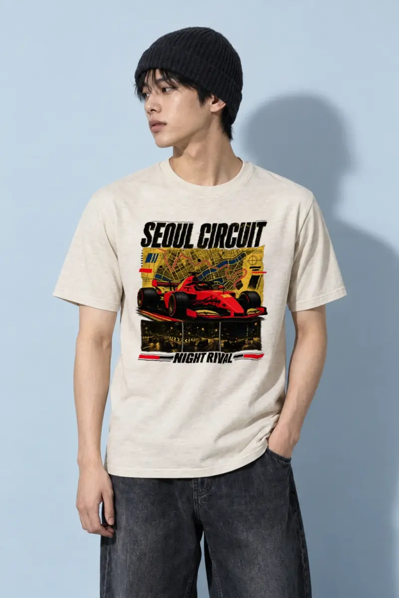 "Seoul Circuit Night Rival" Heavyweight Unisex Crewneck T-shirt