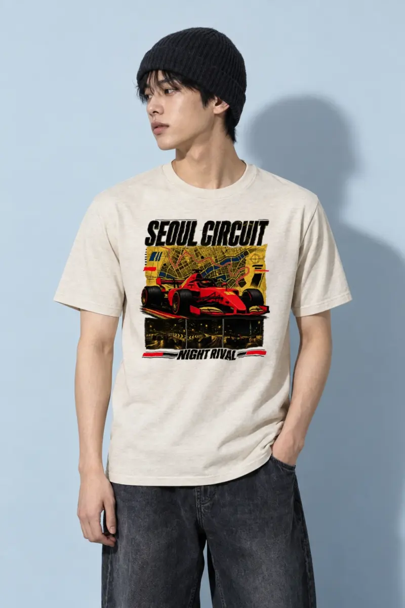 "Seoul Circuit Night Rival" Heavyweight Unisex Crewneck T-shirt