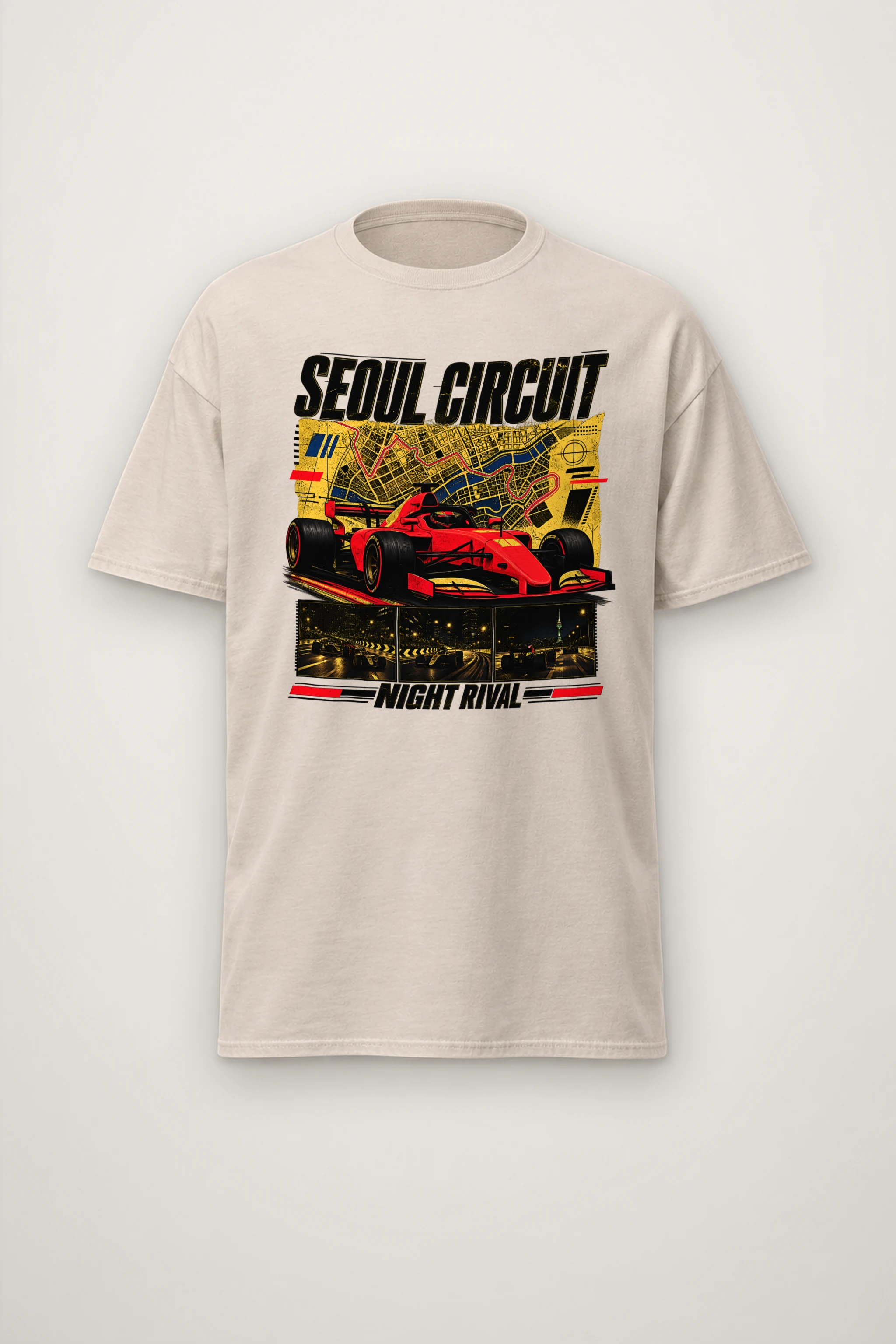 "Seoul Circuit Night Rival" Heavyweight Unisex Crewneck T-shirt