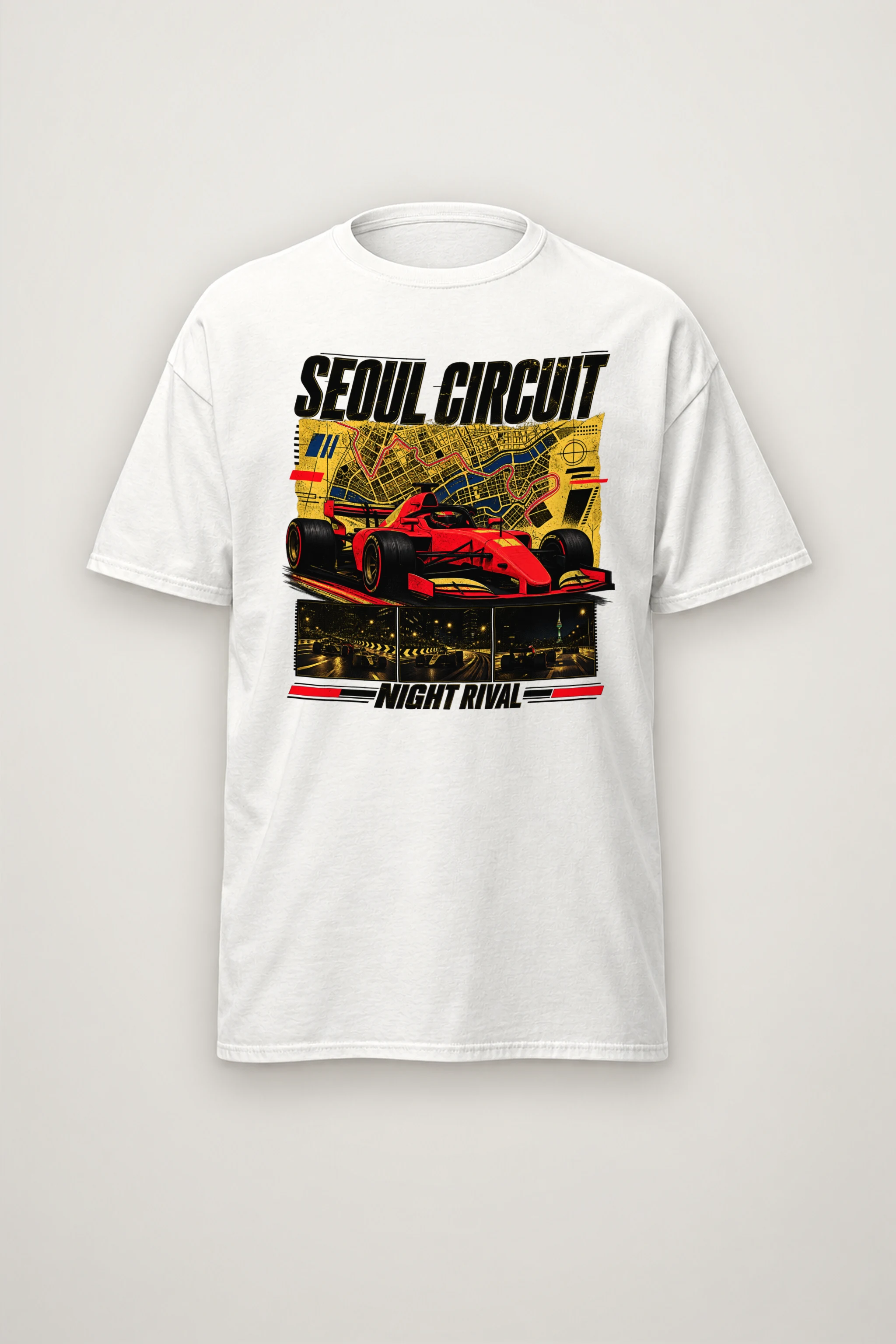 "Seoul Circuit Night Rival" Heavyweight Unisex Crewneck T-shirt