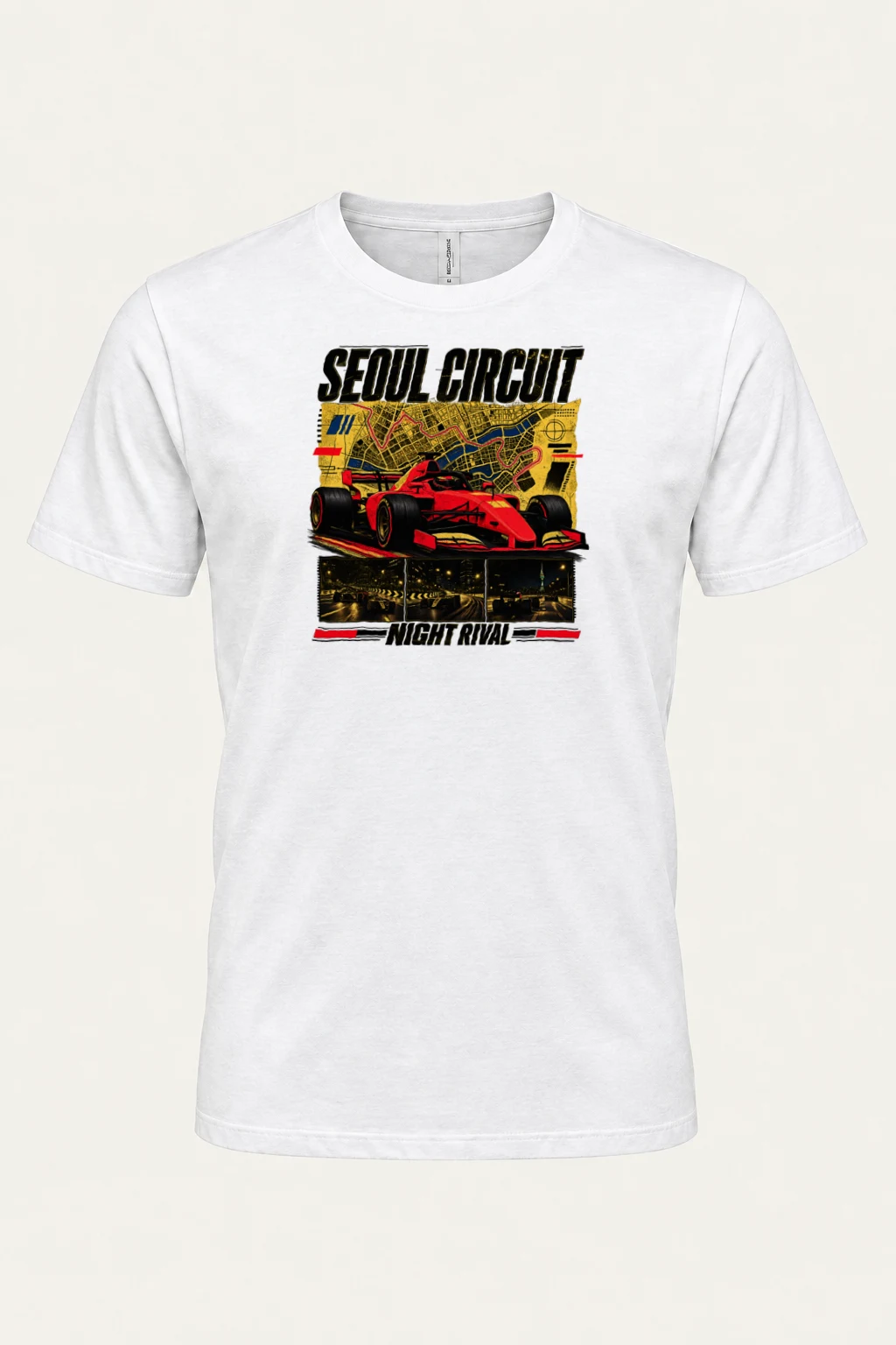"Seoul Circuit Night Rival" Heavyweight Unisex Crewneck T-shirt | Gildan 5000