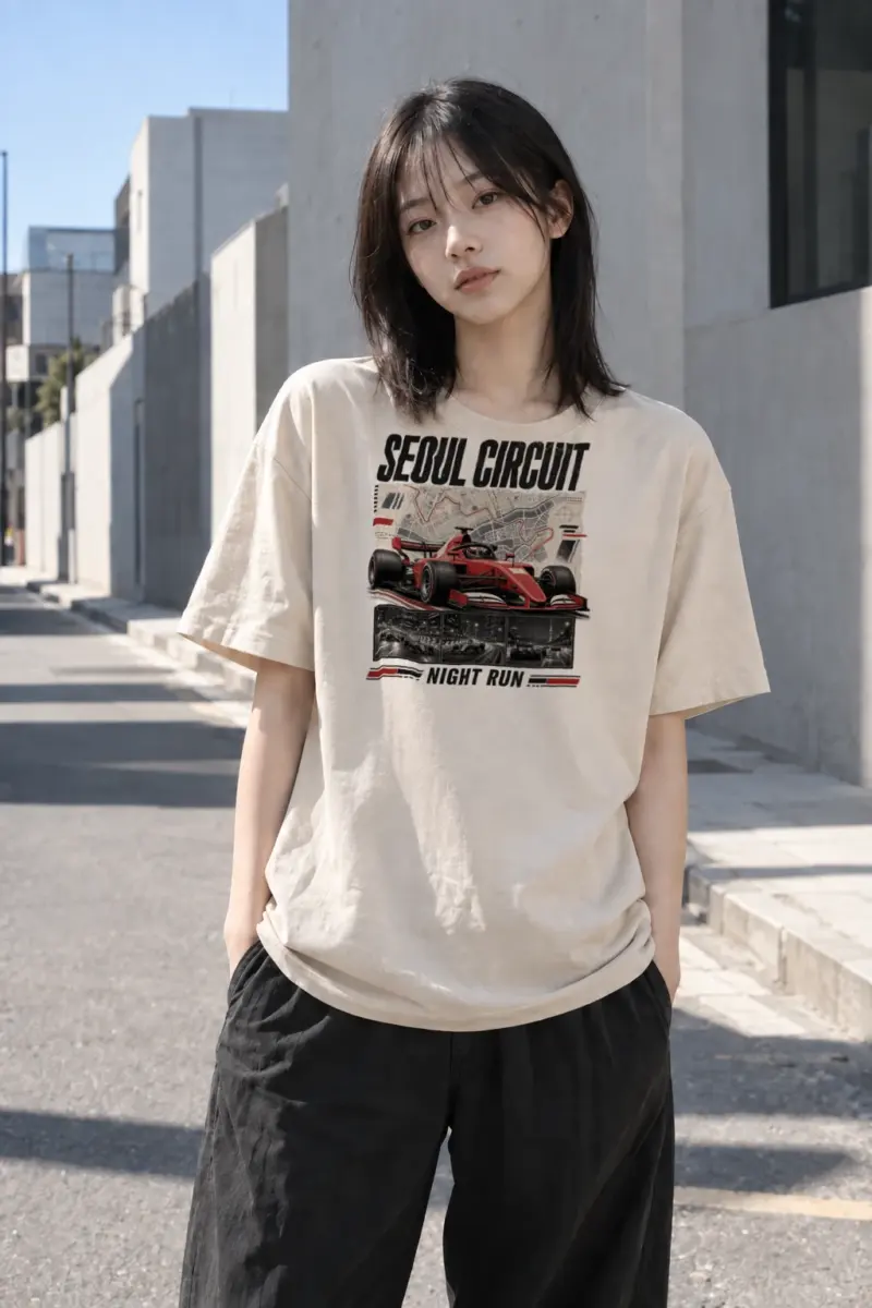 “Seoul circuit” Heavyweight Unisex Crewneck T-shirt | Gildan 5000