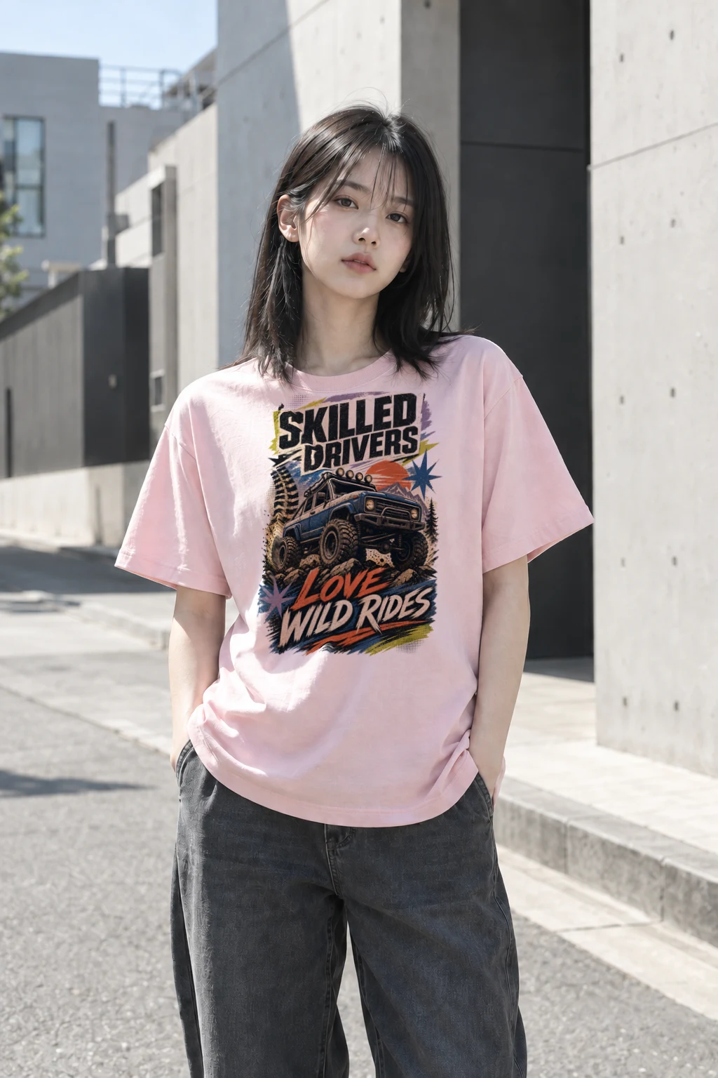 “Skilled drivers” Heavyweight Unisex Crewneck T-shirt | Gildan 5000