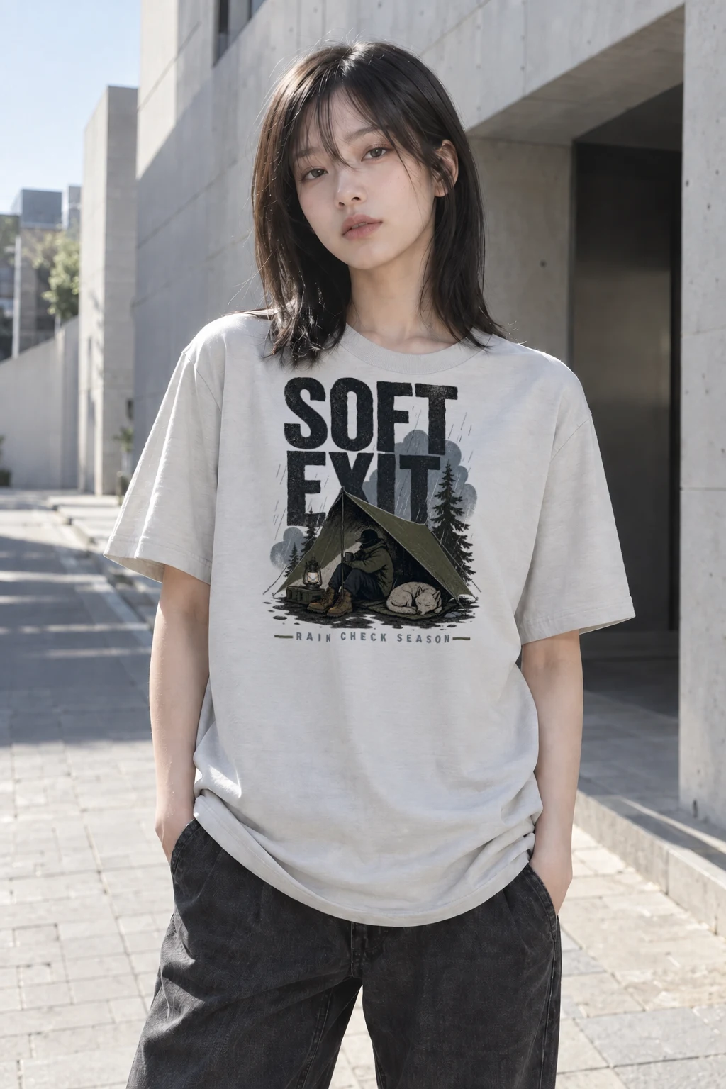 “Soft Exit” Heavyweight Unisex Crewneck T-shirt | Gildan 5000