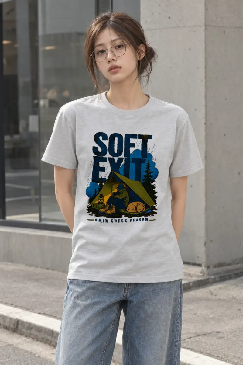 "Soft Exit" Heavyweight Unisex Crewneck T-shirt