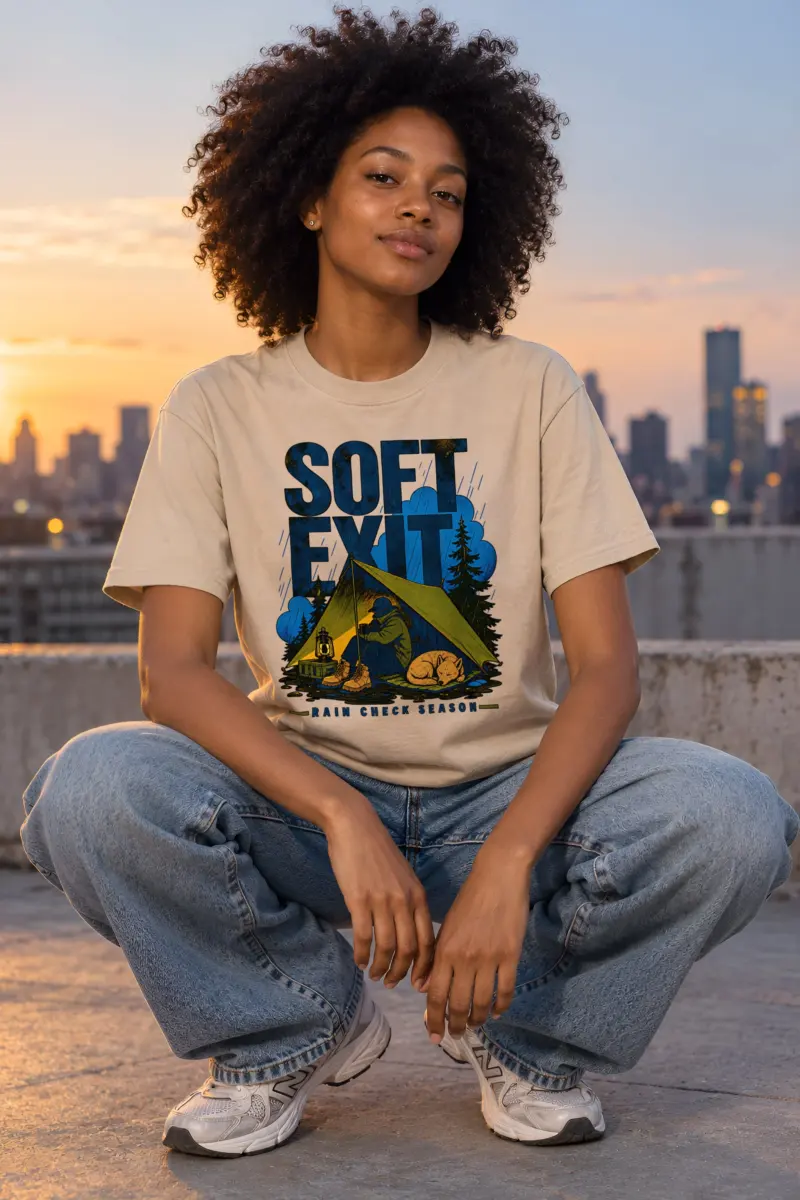 "Soft Exit" Heavyweight Unisex Crewneck T-shirt