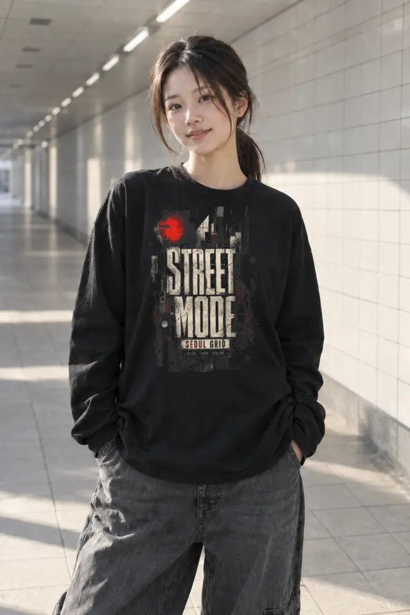 "Street Mode Seoul" Unisex Longsleeve T-shirt | Gildan 2400