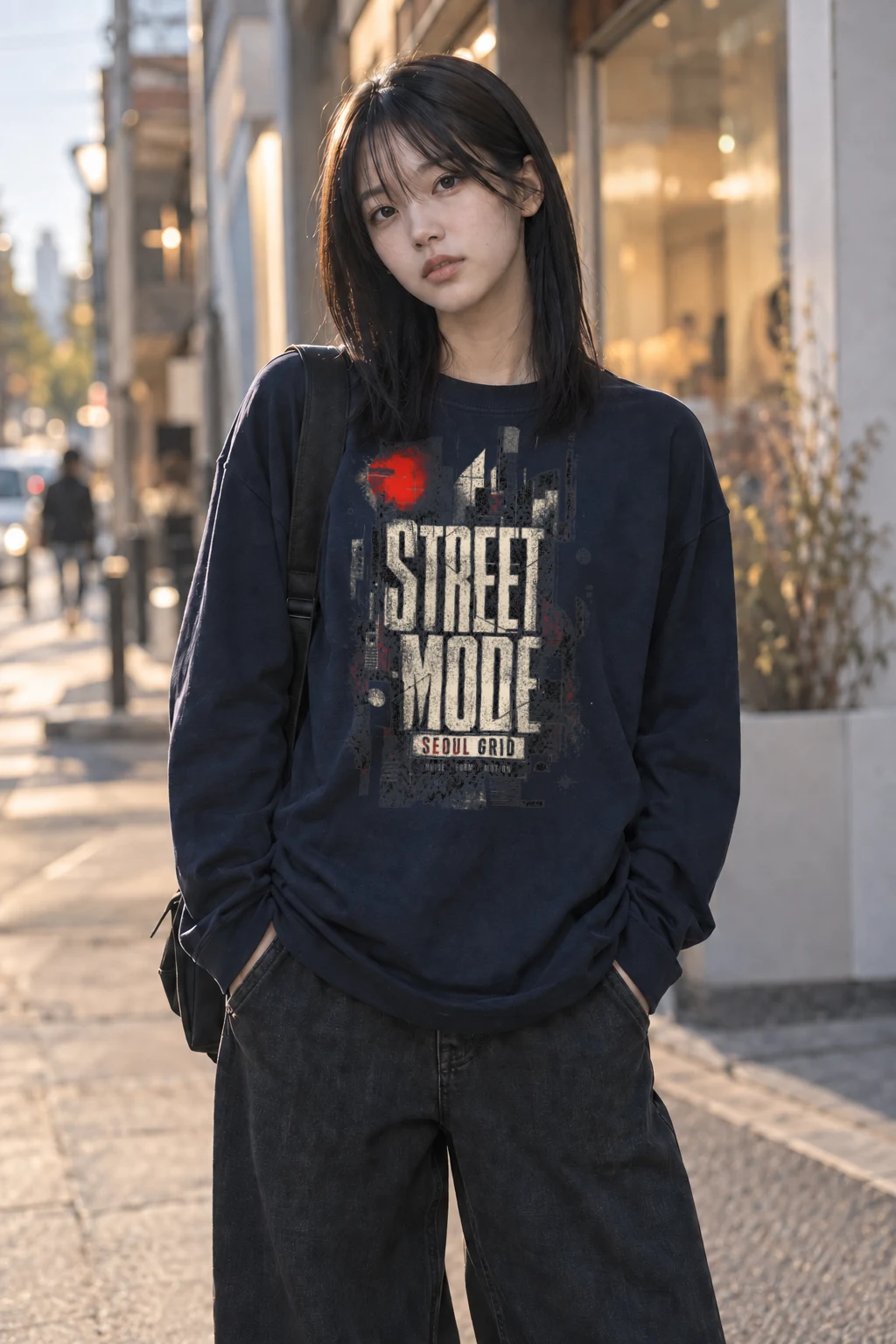 "Street Mode Seoul" Unisex Longsleeve T-shirt | Gildan 2400