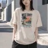"Sunset Waves Club" Heavyweight Unisex Crewneck T-shirt | Gildan 5000