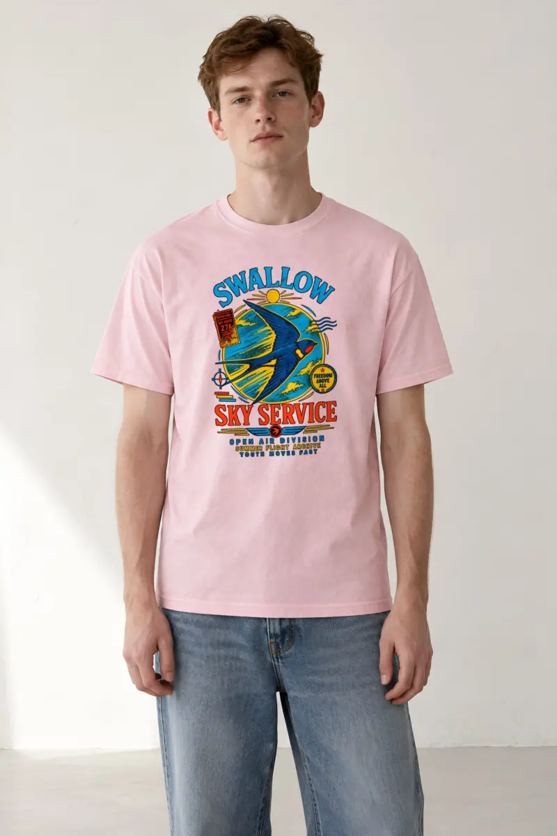 "Swallow Departure" Heavyweight Unisex Crewneck T-shirt