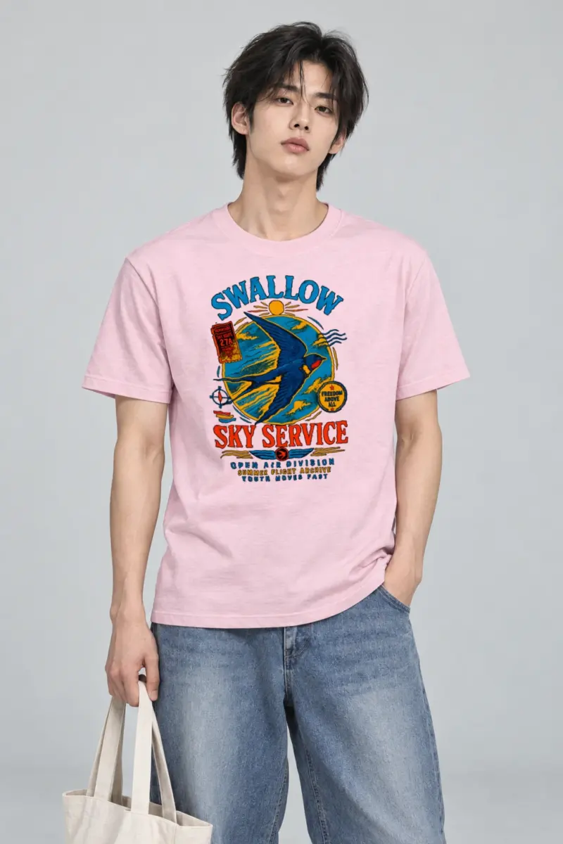 "Swallow Departure" Heavyweight Unisex Crewneck T-shirt