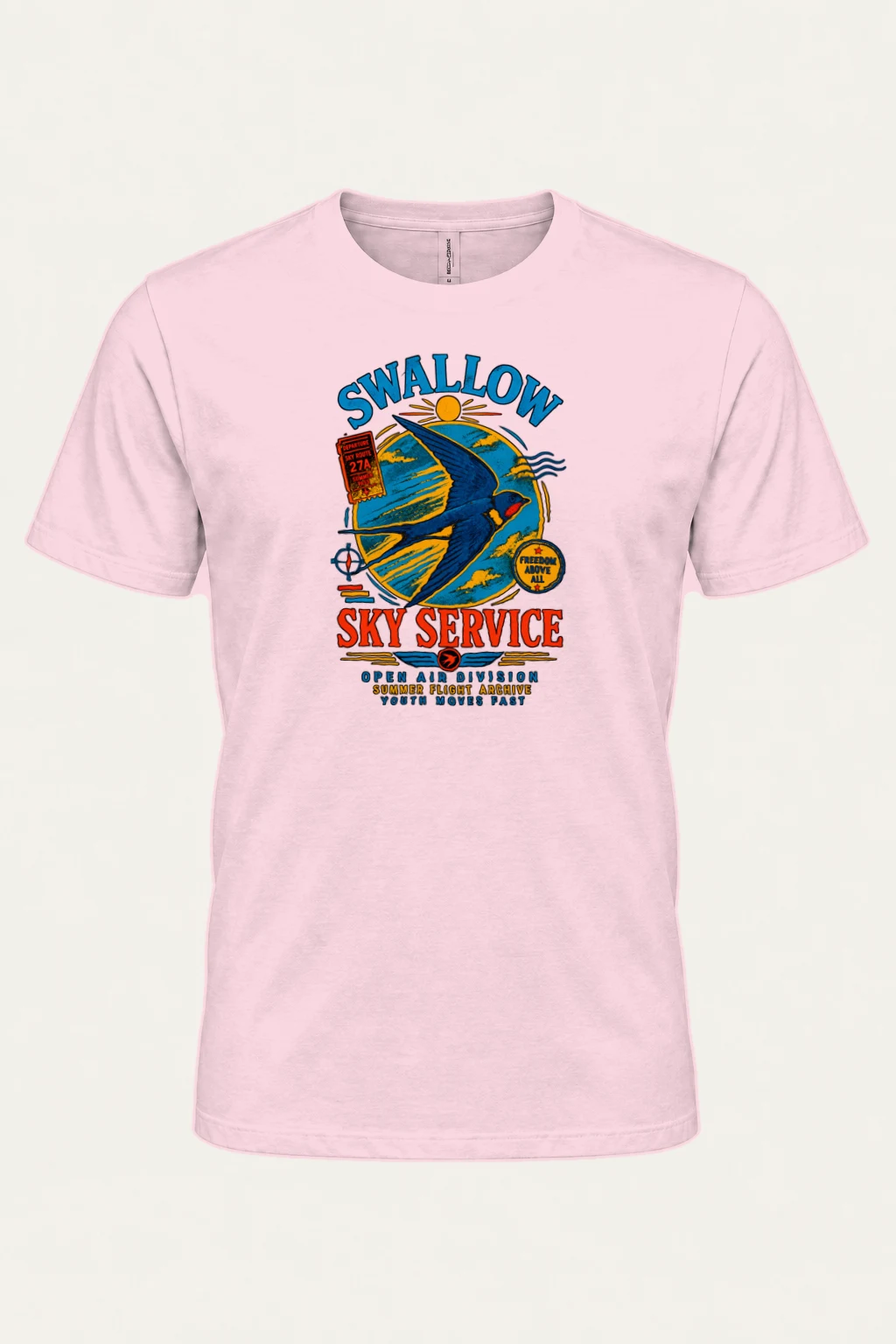 "Swallow Departure" Heavyweight Unisex Crewneck T-shirt | Gildan 5000