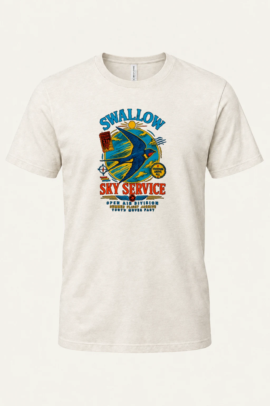 "Swallow Departure" Heavyweight Unisex Crewneck T-shirt | Gildan 5000