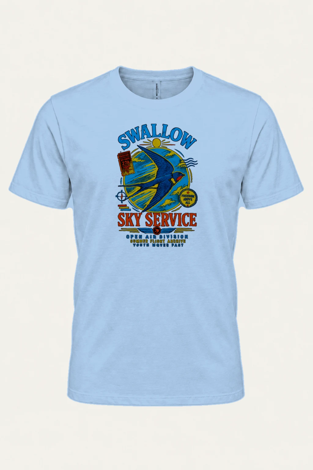 "Swallow Departure" Heavyweight Unisex Crewneck T-shirt | Gildan 5000