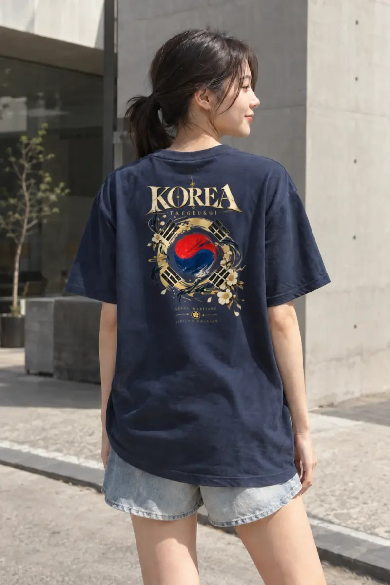 "Taegukgi Seoul Heritage" Heavyweight Unisex Crewneck T-shirt | Gildan 5000