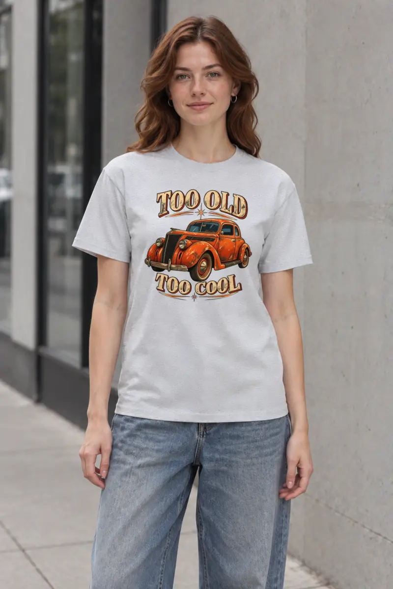 "Too Old Too Cool" Heavyweight Unisex Crewneck T-shirt