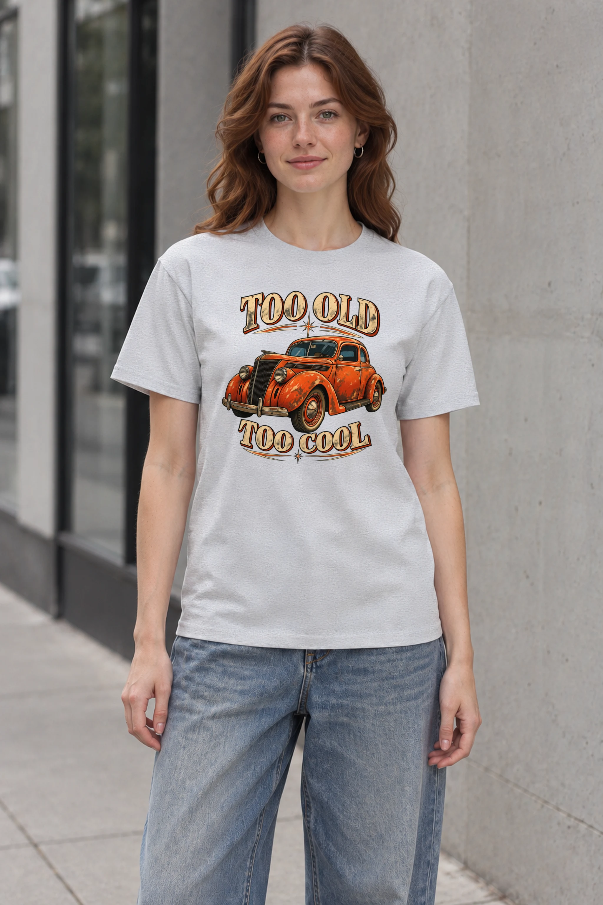 "Too Old Too Cool" Heavyweight Unisex Crewneck T-shirt